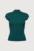 Ottoman ribbed knit sleeveless top in teal — main image