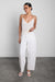 Linen blend tank top in cream — main image