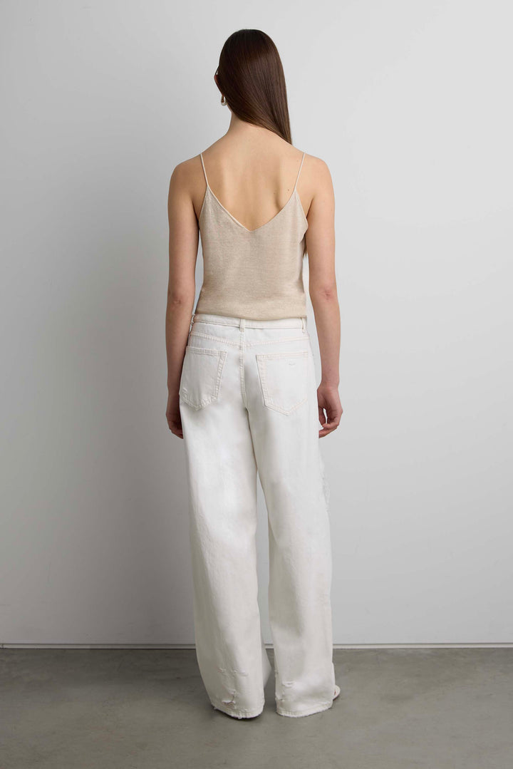 LINEN BLEND TANK TOP in Linen — alternate angle