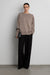 Lightweight crewneck sweater in taupe — main image