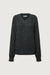 Oversized raglan ribbed knit sweater in charcoal — main image