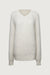 Oversized raglan ribbed knit sweater in ivory — main image
