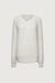 Oversized raglan ribbed knit sweater in ivory — main image