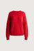 Oversized wool blend crewneck in red — main image