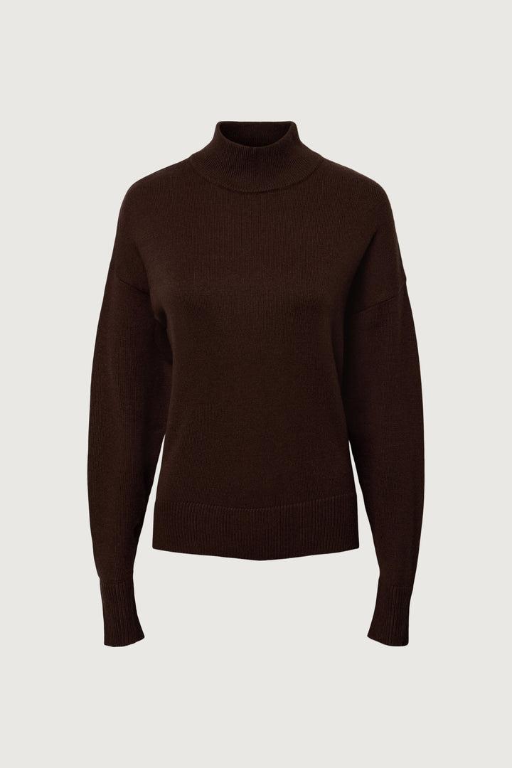 TURTLENECK SWEATER in Coffee Bean — alternate angle