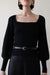 Square neck sweater in black — main image