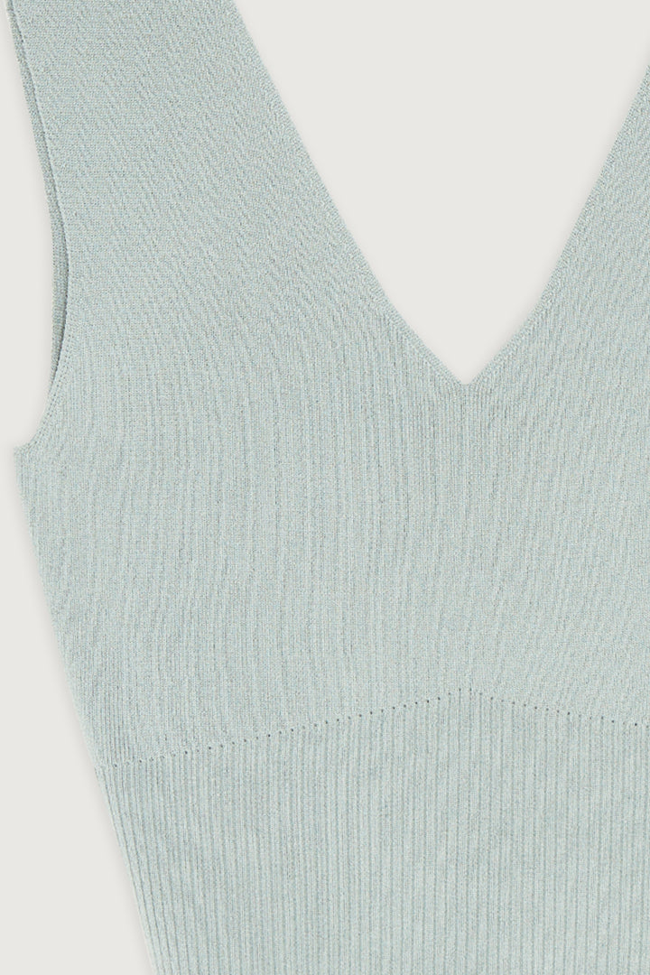 V-NECK SWEATER TANK in Slate Gray — alternate angle