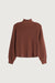 Mockneck sweater in coffee bean — main image