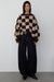 Checkered crewneck sweater in bitter chocolate check — main image