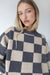 Checkered crewneck sweater in evening blue check — main image
