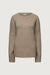 Checkered crewneck sweater in heather taupe solid — main image