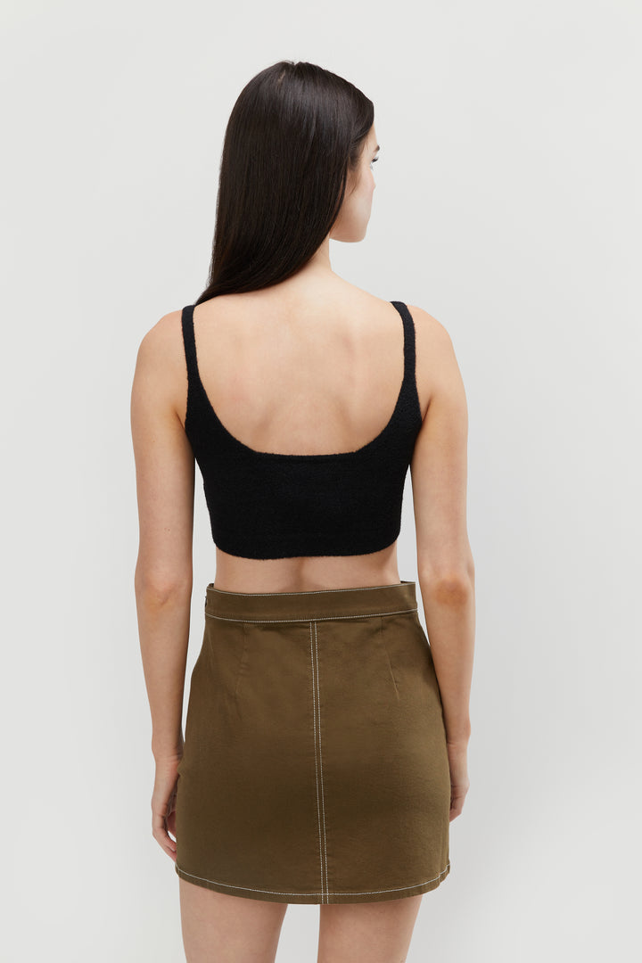 SWEATER BRALETTE in Black — alternate angle