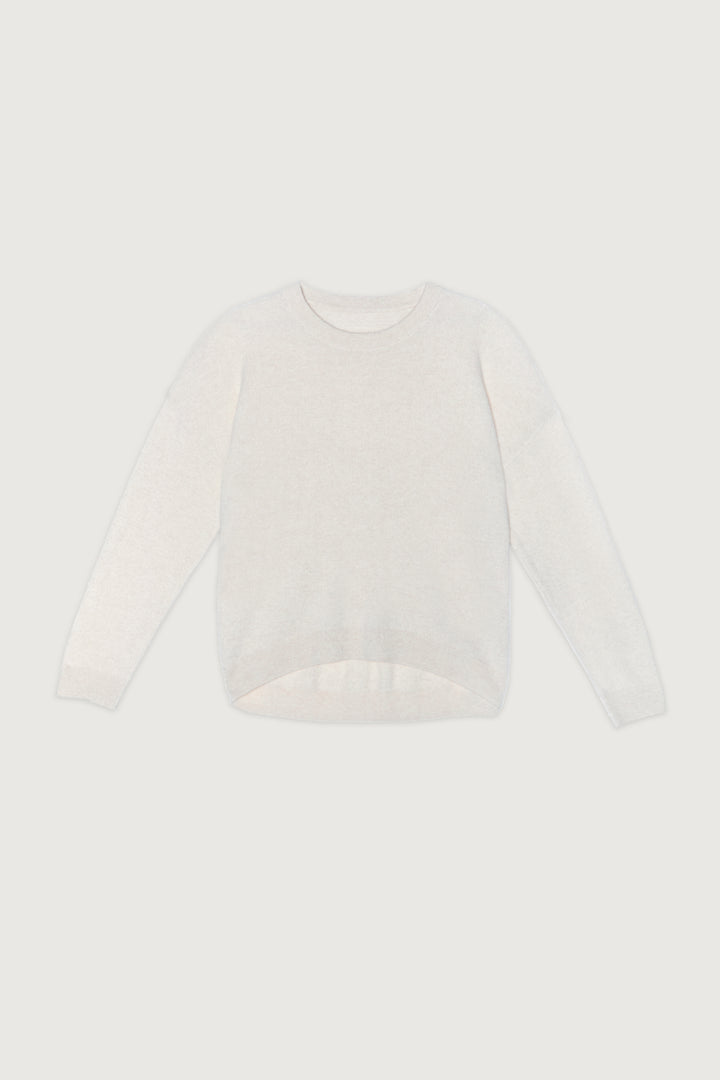 100% CASHMERE CREWNECK SWEATER in Birch — alternate angle