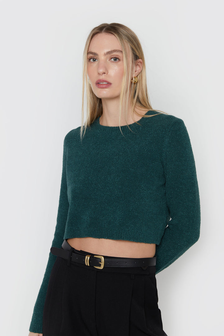 OPEN BACK FUZZY SWEATER in Seamoss — alternate angle