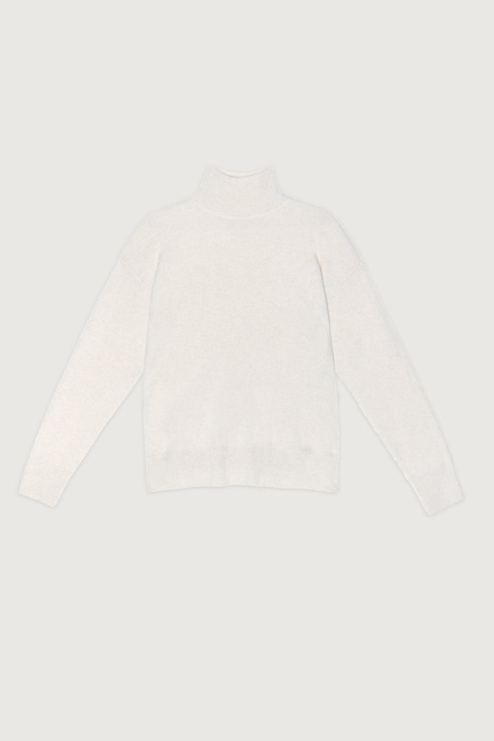 100% CASHMERE TURTLENECK SWEATER in Birch — alternate angle
