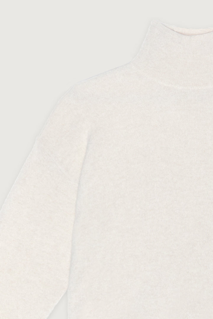 100% CASHMERE TURTLENECK SWEATER in Birch — alternate angle