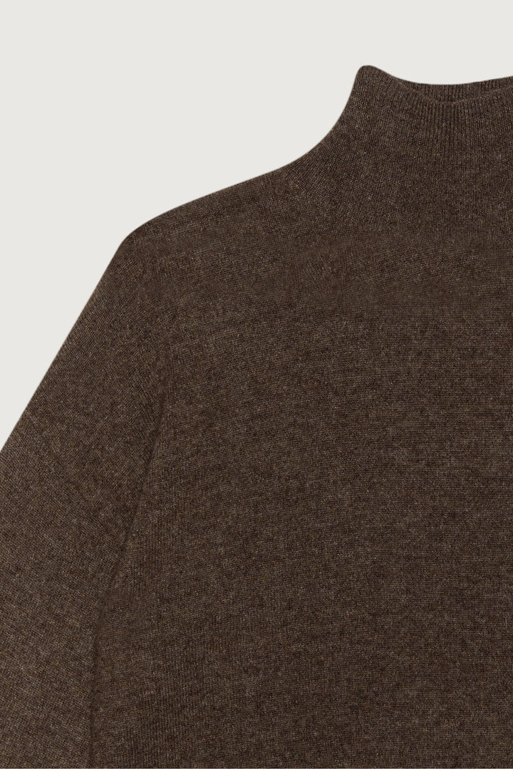 100% CASHMERE TURTLENECK SWEATER in Turkish Coffee — alternate angle