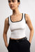 Cropped sweater tank in cream black — main image