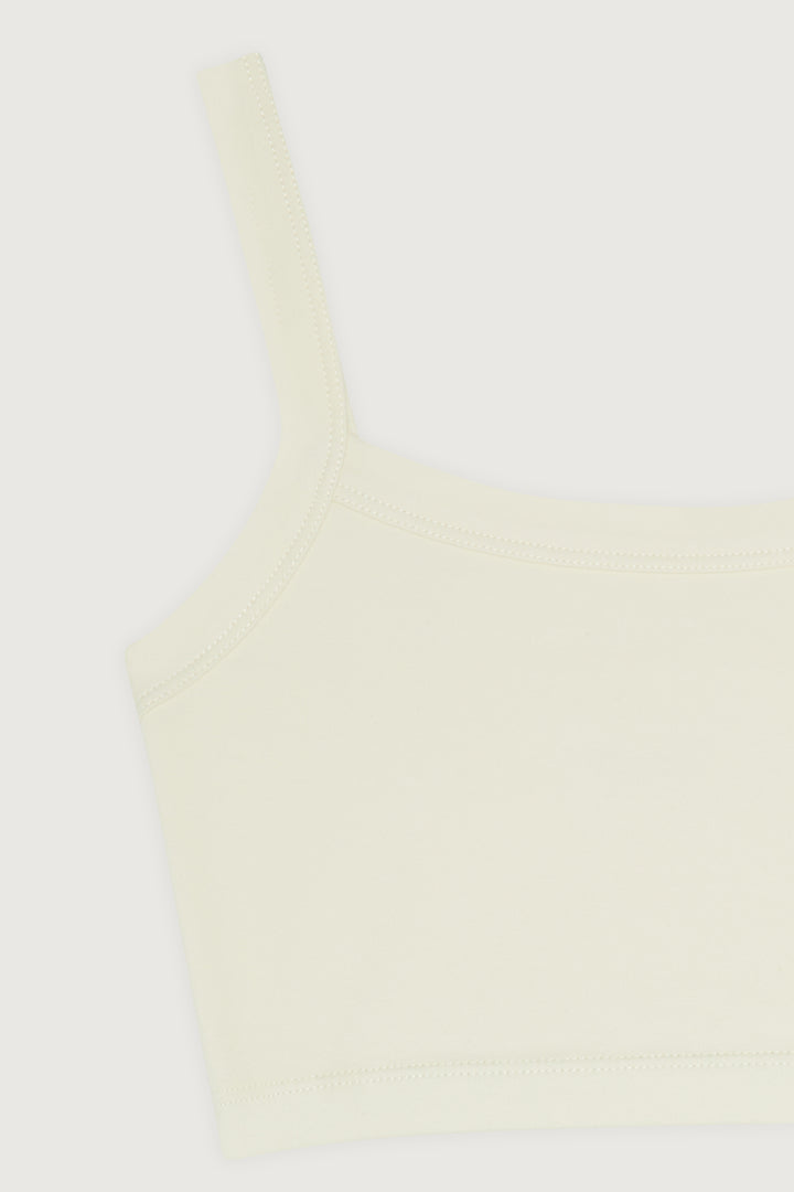 SUPER CROPPED TANK in Cream — alternate angle