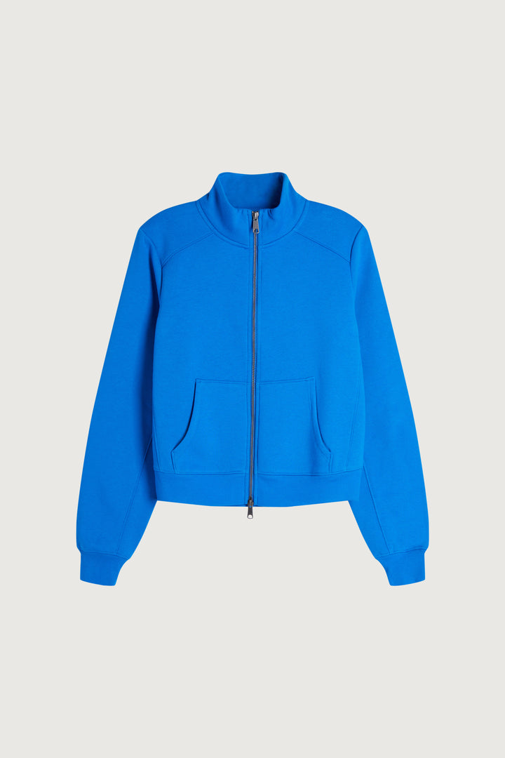 HIGH NECK ZIP-UP JACKET in Skydiver — alternate angle