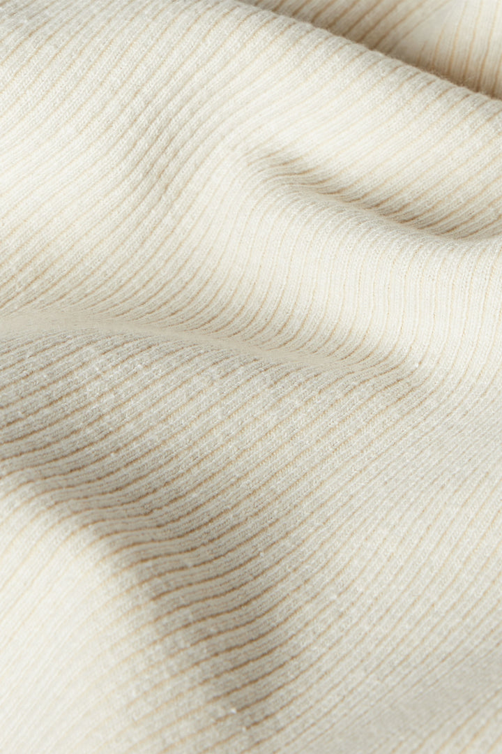 RIBBED POLO TOP in Oatmeal — alternate angle