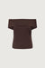 Off shoulder knit top in coffee bean — main image