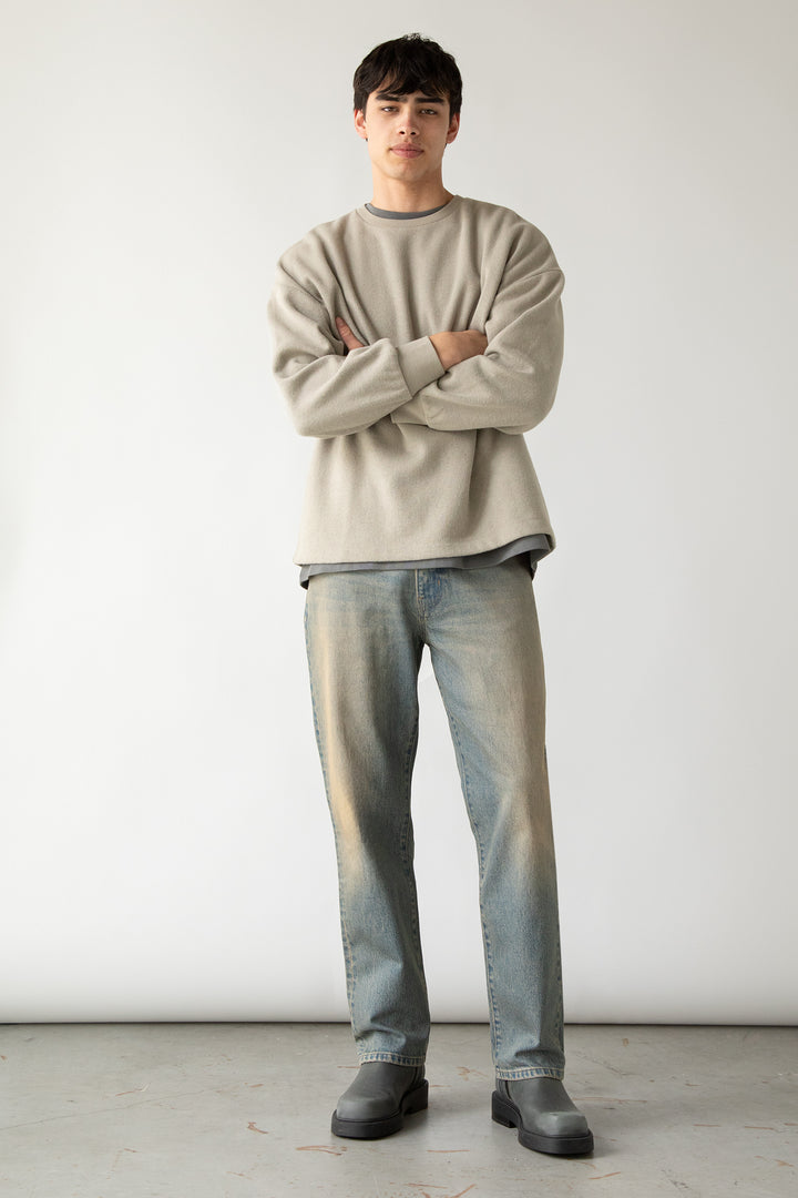 KNIT CREWNECK TOP in Laurel Oak — alternate angle