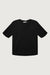 Cotton modal scoop neck tee in black — main image