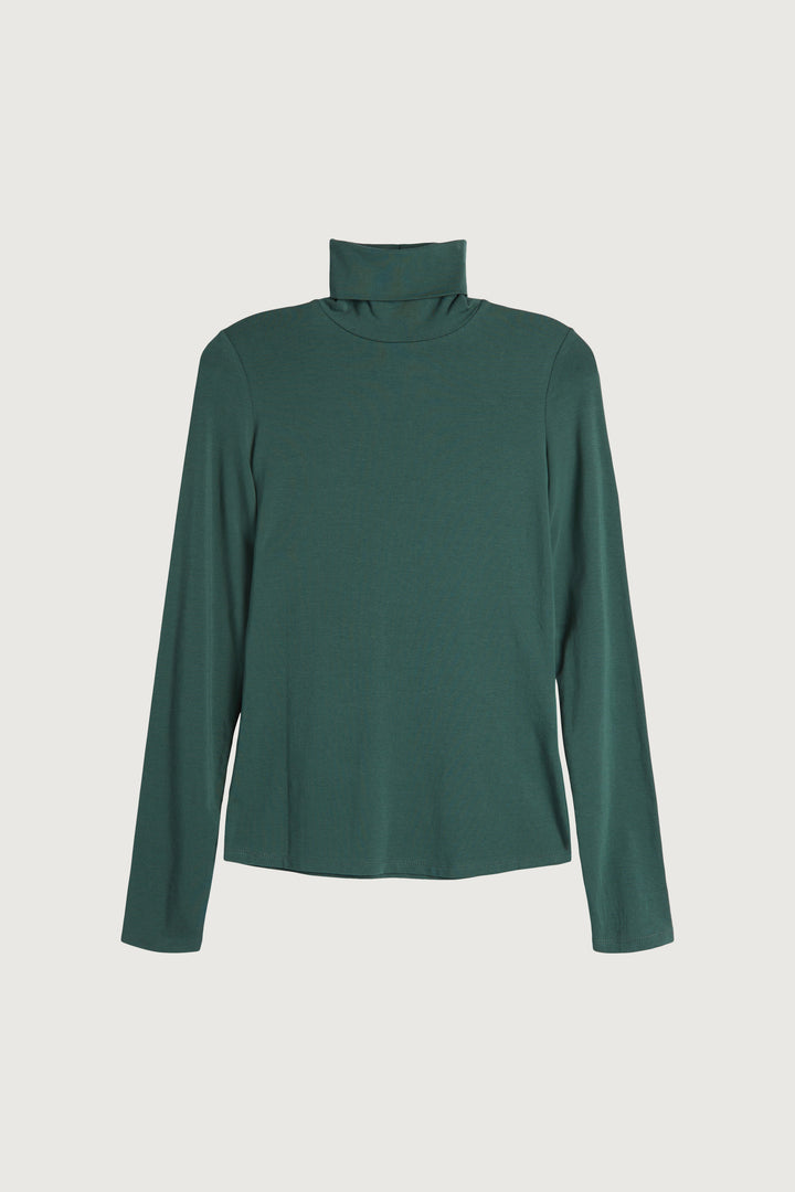 TURTLENECK KNIT TOP in Jungle Green — alternate angle