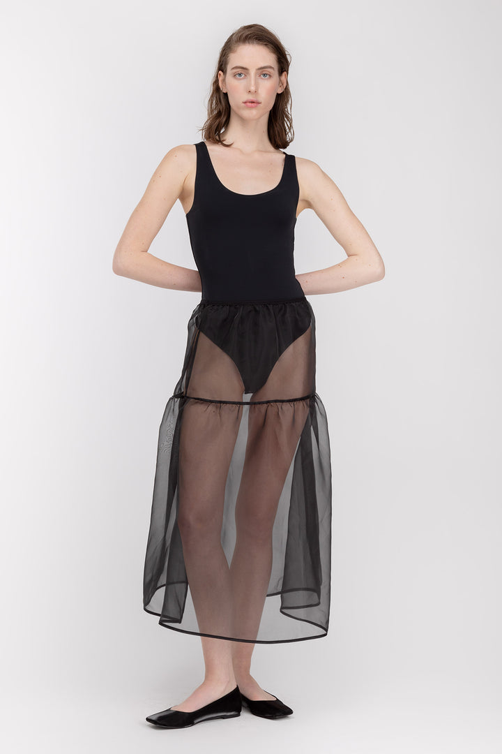 SCOOP NECKLINE BODYSUIT in Black — alternate angle