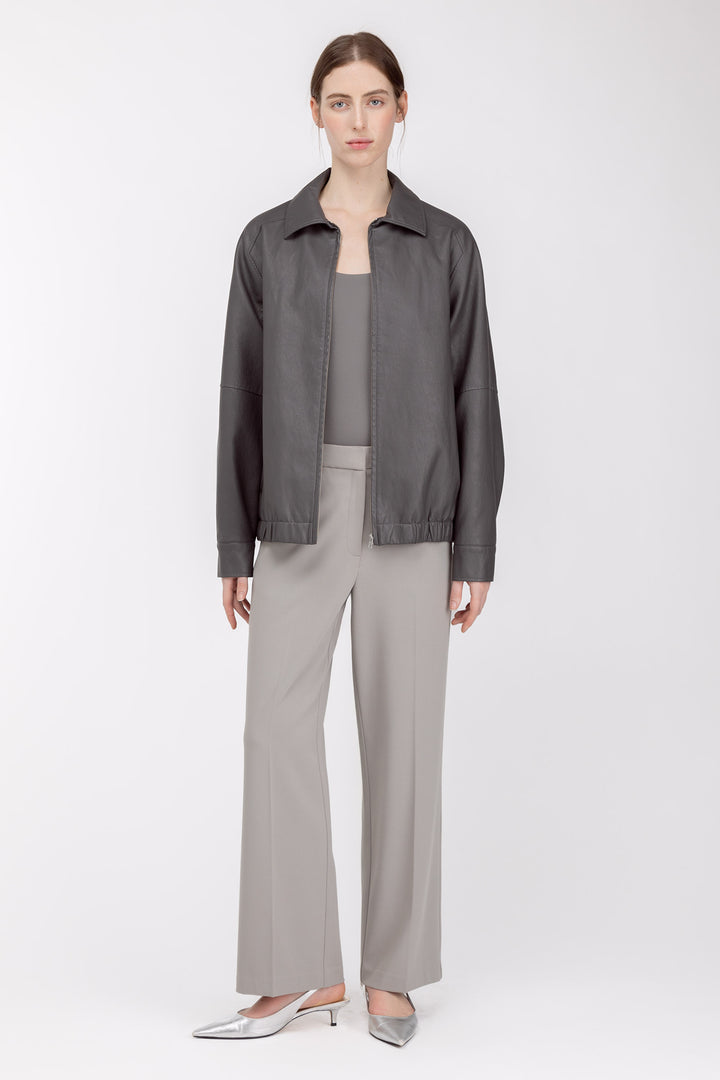 SCOOP NECKLINE BODYSUIT in GARGOYLE — alternate angle