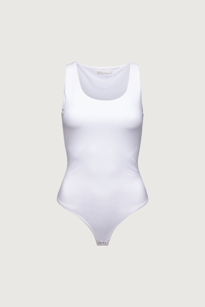 SCOOP NECKLINE BODYSUIT in White — alternate angle