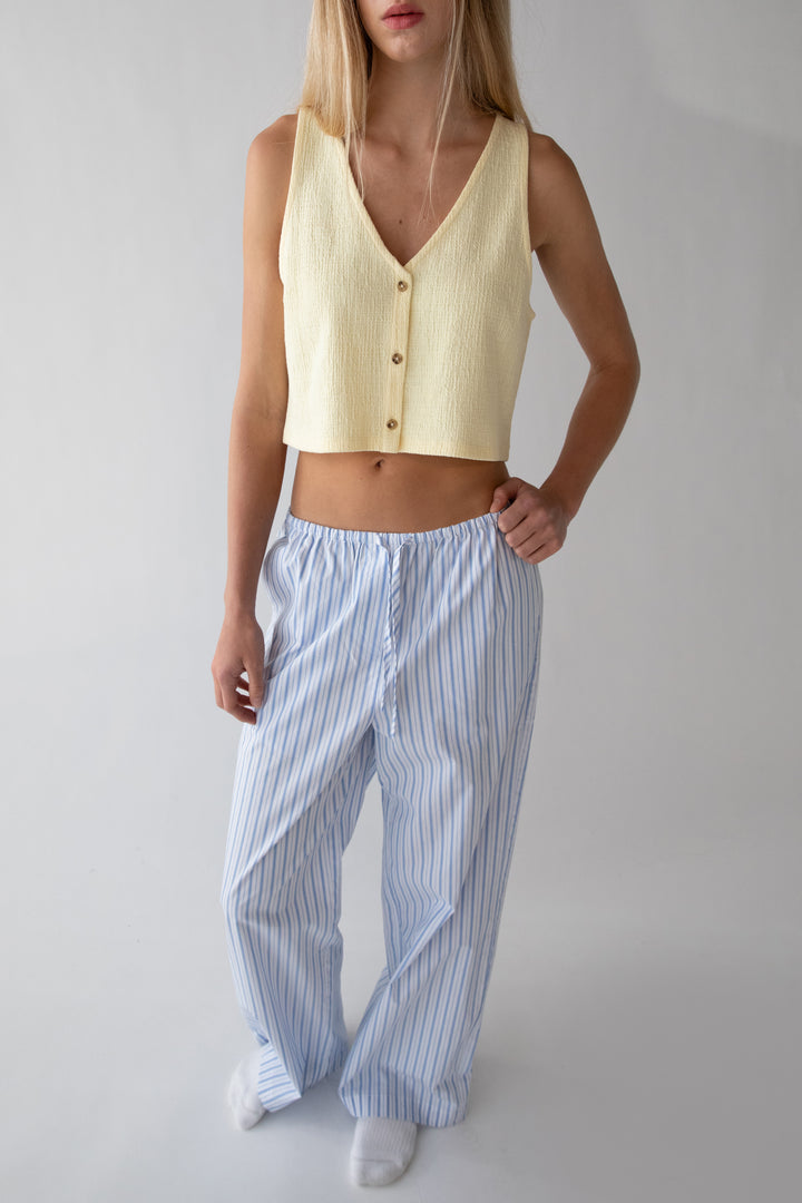 BUTTON FRONT TANK in Flan — alternate angle