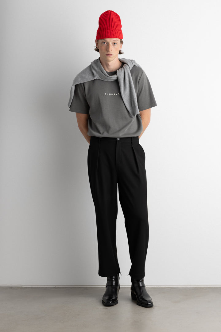 SUNDAY HEAVYWEIGHT CREWNECK T-SHIRT in Titanium — alternate angle