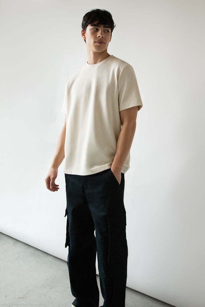 HEAVYWEIGHT CREWNECK T-SHIRT in Birch — alternate angle