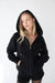 Oversized zip-up hoodie in black — main image
