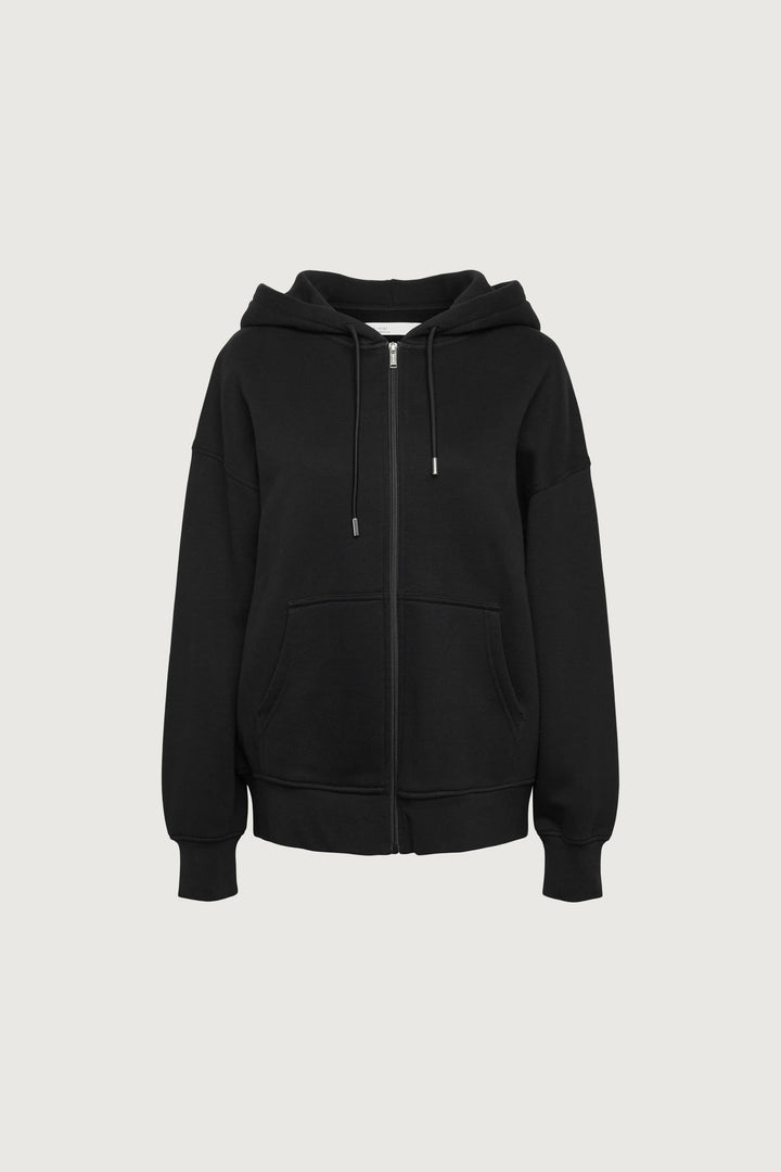 OVERSIZED ZIP-UP HOODIE in Black — alternate angle