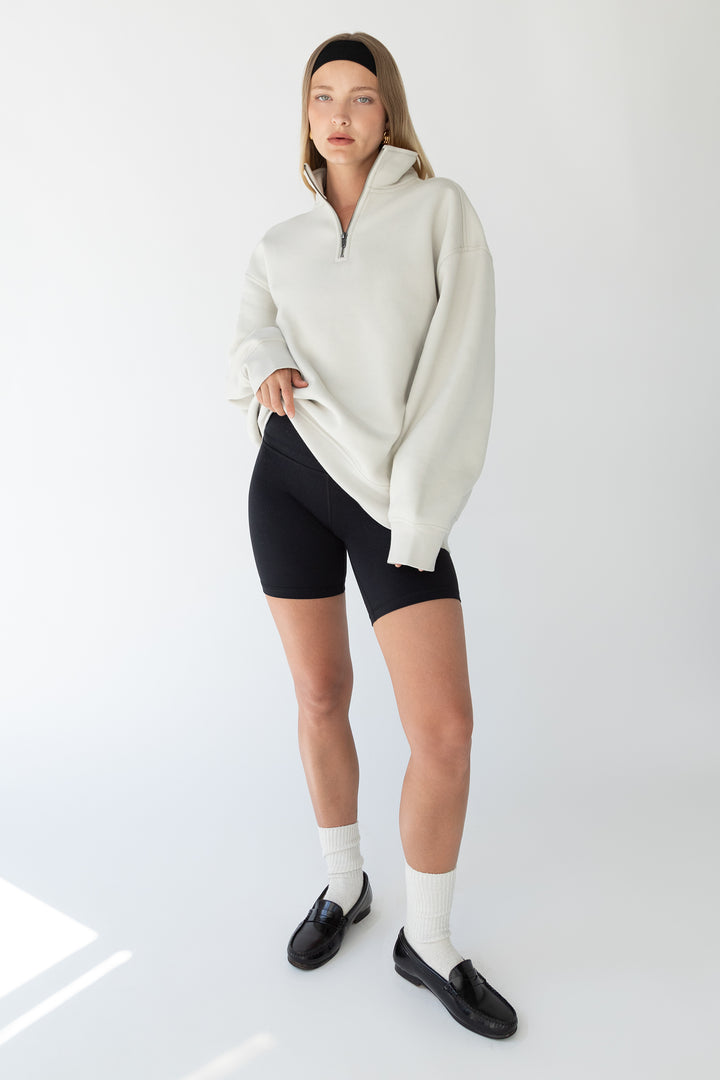 HALF-ZIP SWEATSHIRT in Pelican — alternate angle
