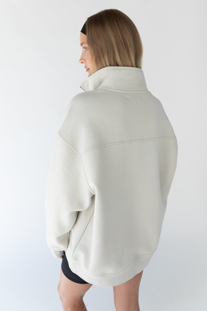 HALF-ZIP SWEATSHIRT in Pelican — alternate angle