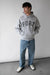 Graphic hoodie in heather grey — main image