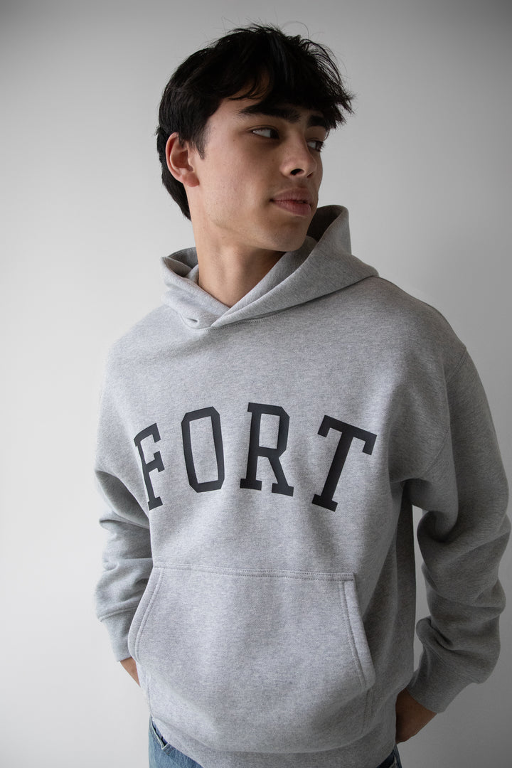 GRAPHIC HOODIE in Heather Grey — alternate angle