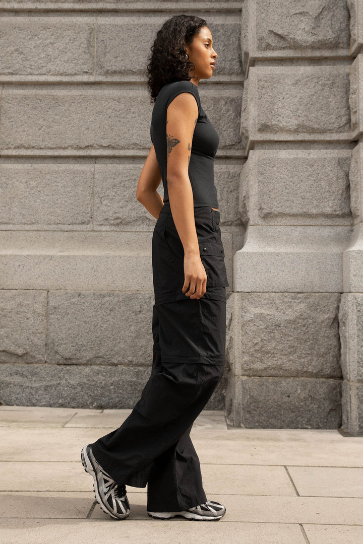 MOCKNECK TOP in Black — alternate angle