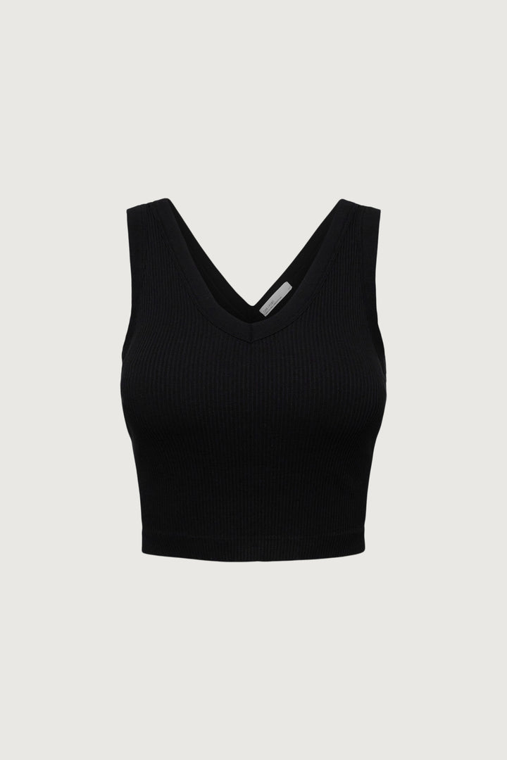 BUILT-IN BRA TANK TOP in Black — alternate angle
