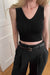 Built-in bra tank top in black — main image