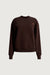 Fleece studio embroidered sweatshirt in coffee bean — main image