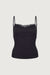 Lace detail camisole tank top in black — main image