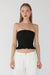 Smocked tube top in black — main image