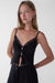 TIE FRONT LACE TRIM TANK CAMISOLE