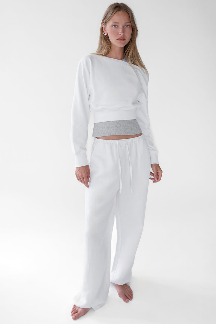 COTTON FRENCH TERRY CROPPED SWEATSHIRT