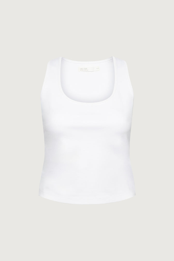 FORM SCOOP NECK TANK TOP in White — alternate angle